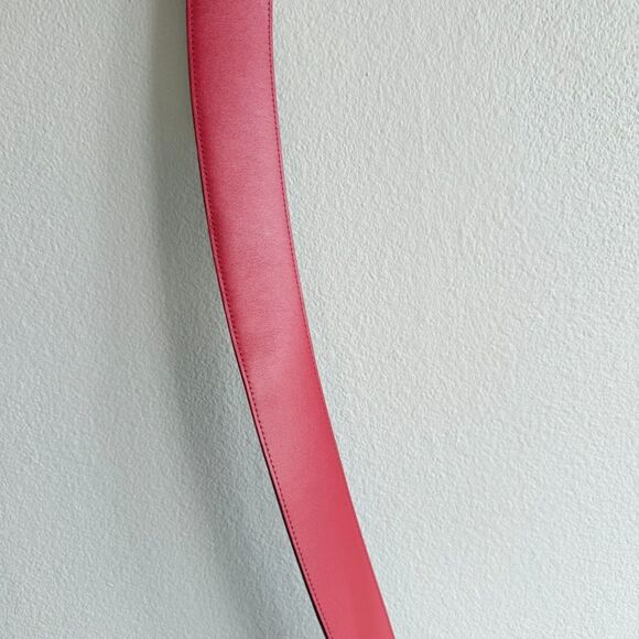 Vintage 1980's Axiom Lipstick Red Genuine Leather Wide Waist Belt size Medium - Picture 5 of 12